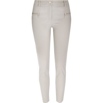 Grey skinny fit trousers